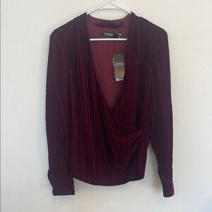 Burgundy Drape Front Top
